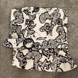 WHBM belted strapless shirt